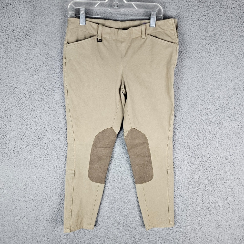 R.J. Classics Breeches Riding Pants Girls 16R Beige Patch Stretch Side Zip